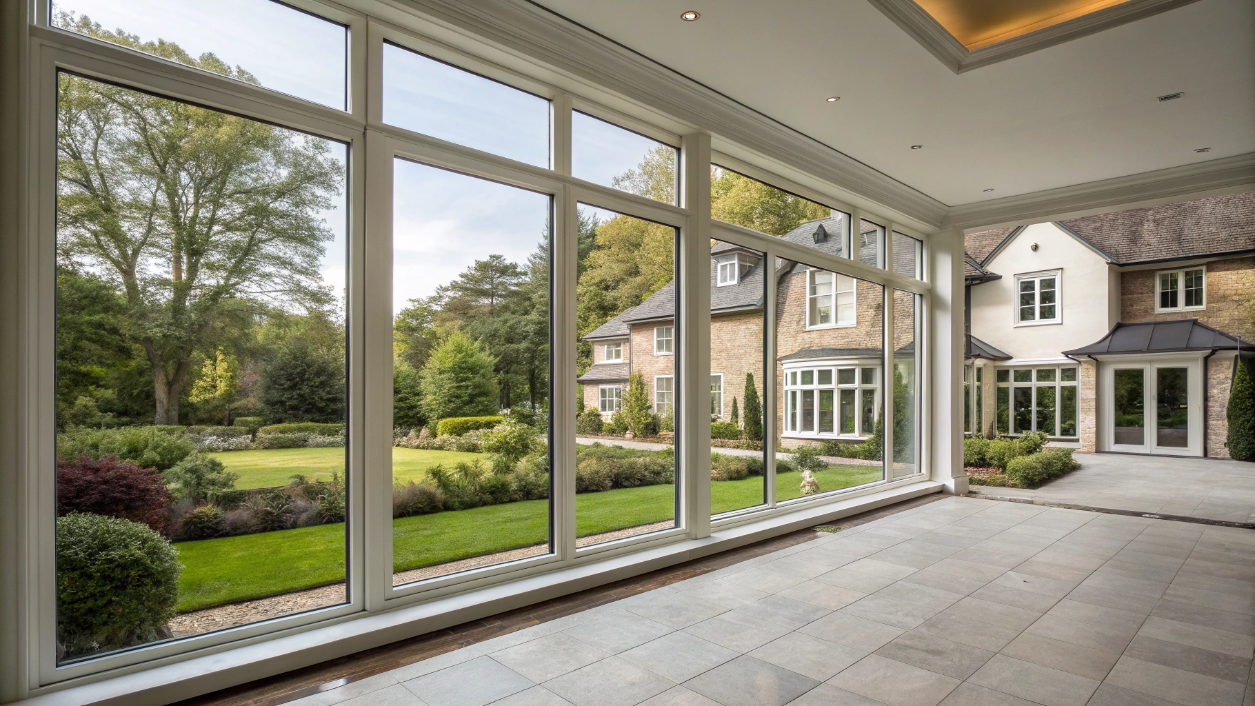 Andersen 400 Series windows installed in a modern residential executive office