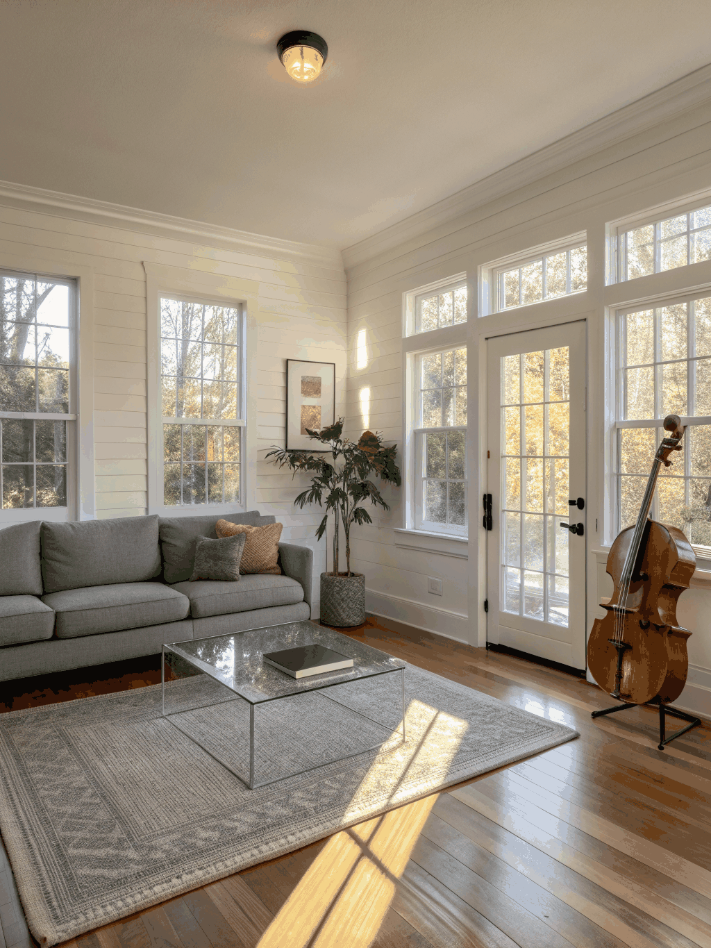 Custom bay window installation overlooking a sunlit garden in a Texas home
