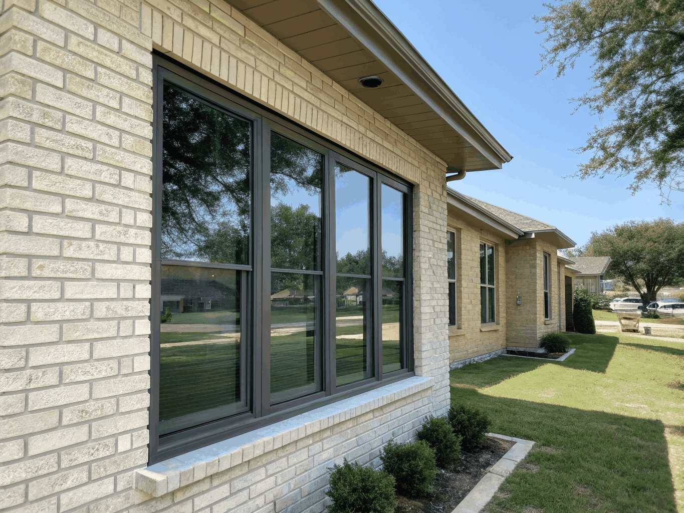 Custom energy-efficient window installation on a North Texas home