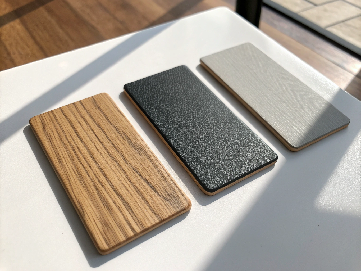 Custom window finish samples and precision metal hardware details