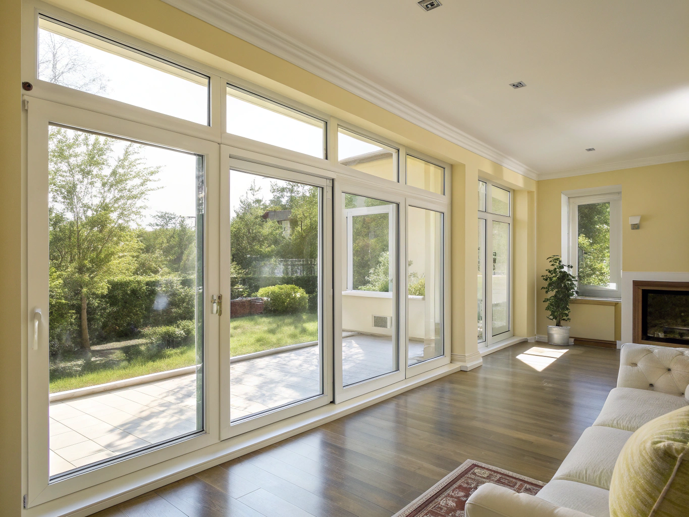 Clean contemporary sliding window unit operating smoothly in a modern home