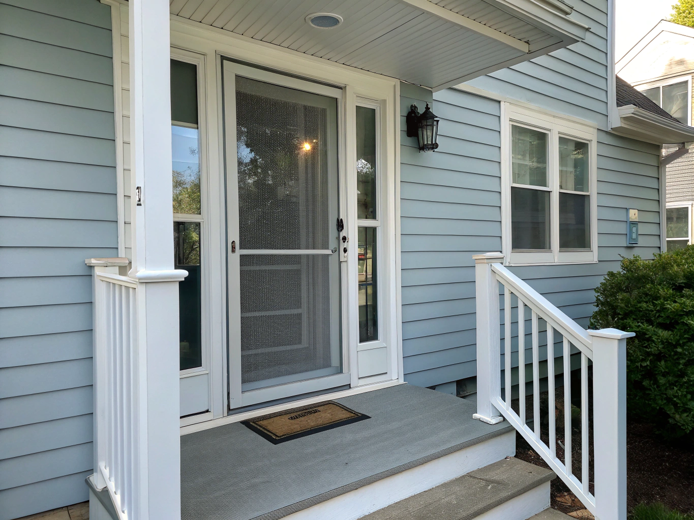 Modern storm door installed on a residential entryway in McKinney Texas