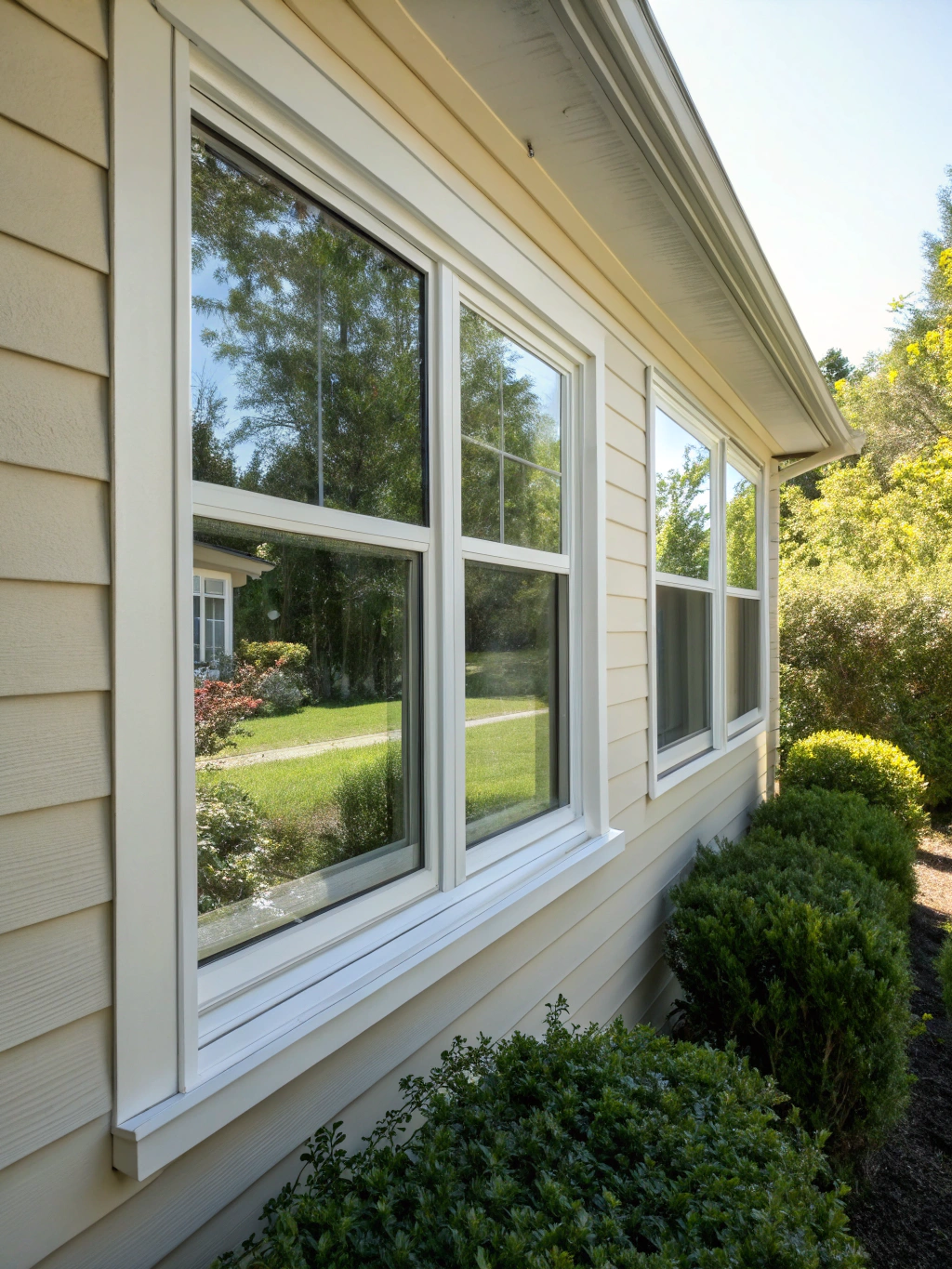 Contemporary vinyl replacement window installed in a McKinney Texas home